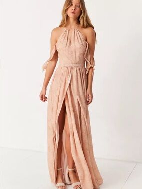 The Jetset Diaries Sierra Maxi Dress Blush  Floral Halter Maxi Dress